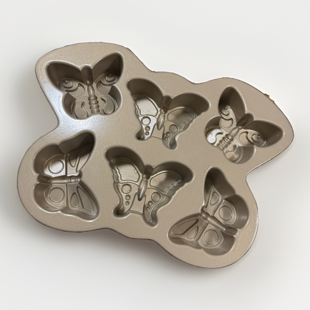 Nordic Ware Butterfly Cakelet Bundt Mold Pan 3 Cups Heavy Cast Nonstick Aluminum